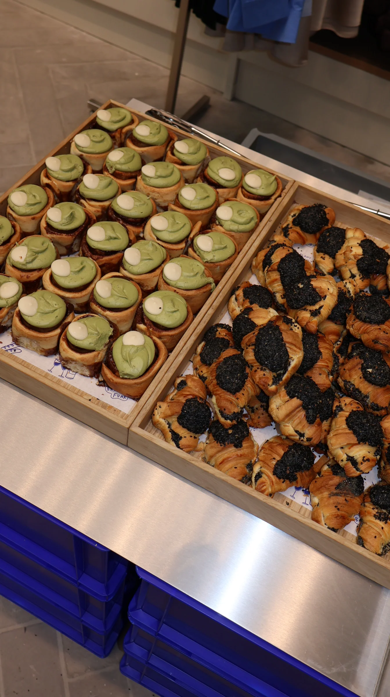 A FUNK catering spread with plant-based pastries and bread